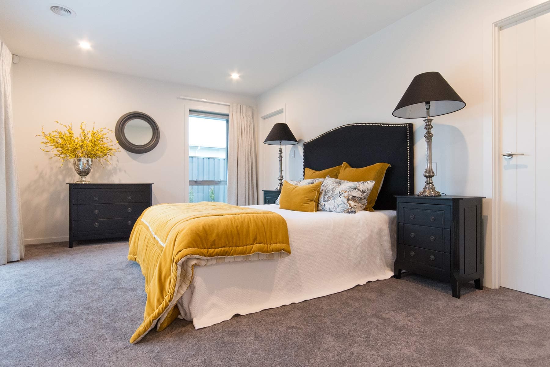 Master bedroom with feature headboard