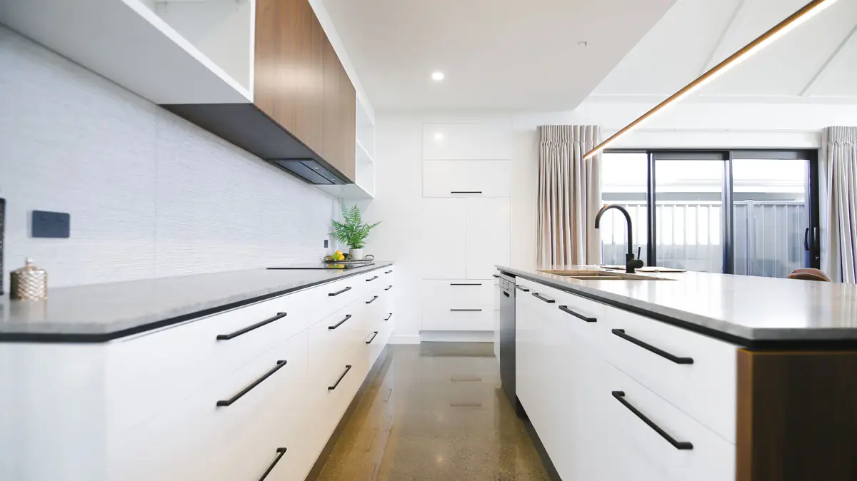 Kitchen and bathrooms